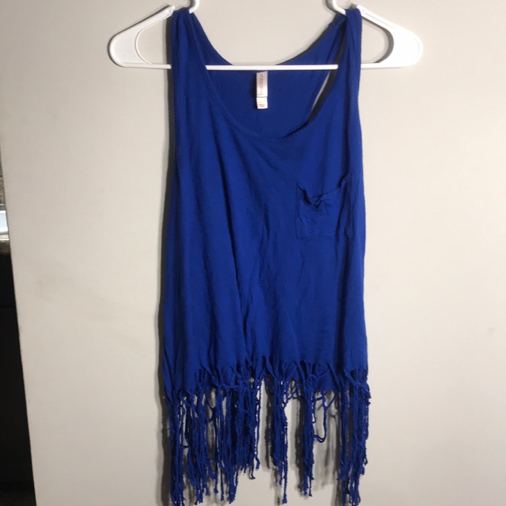 Royal Blue fringe top